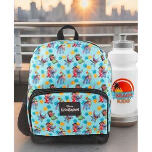Disney Lilo & Stitch Colorful Blue Mini 10" Backpack Set with‎ Water Bottle NWT